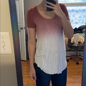 Dusty pink and white ombré t shirt